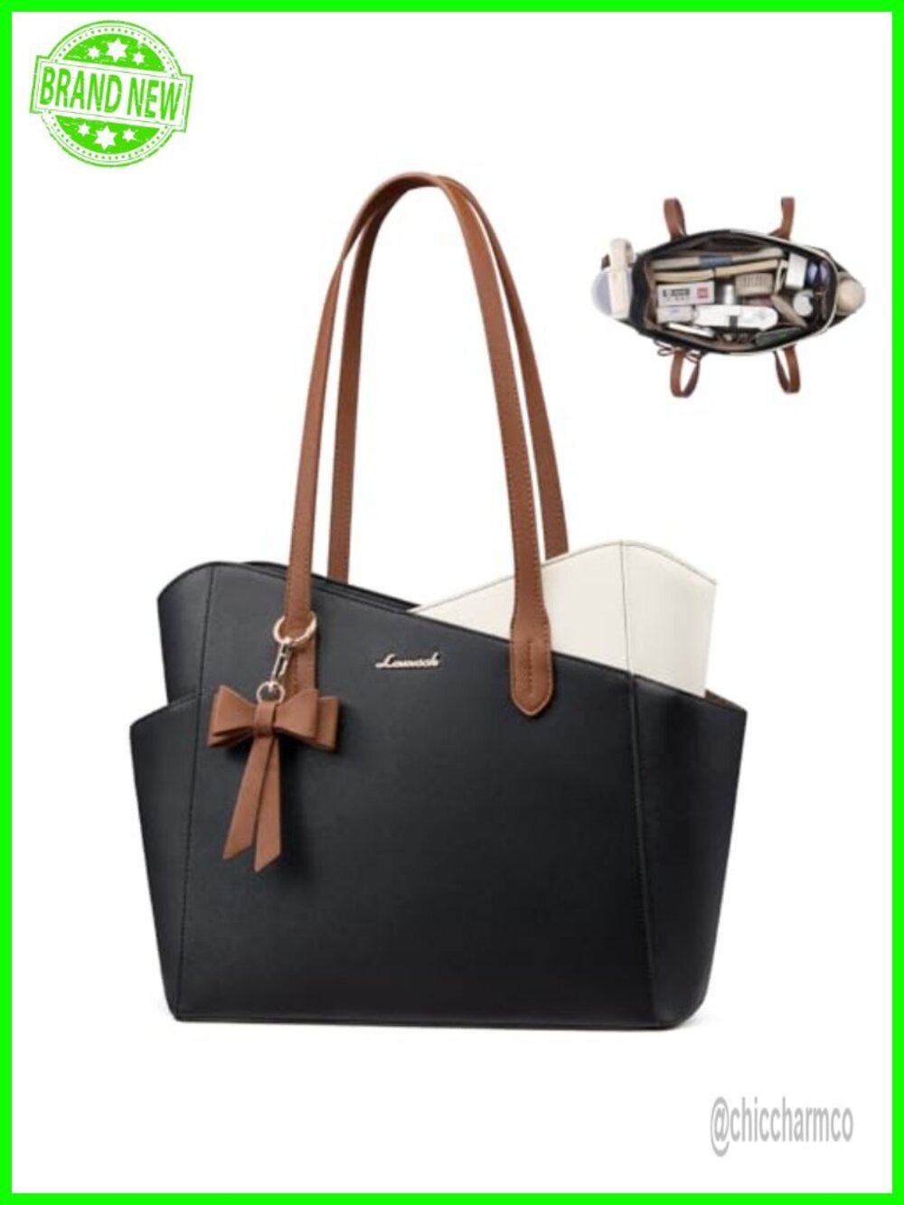Small Tote Purse for Women Structured PU Leather